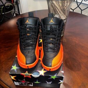 Black and Orange Jordan 12